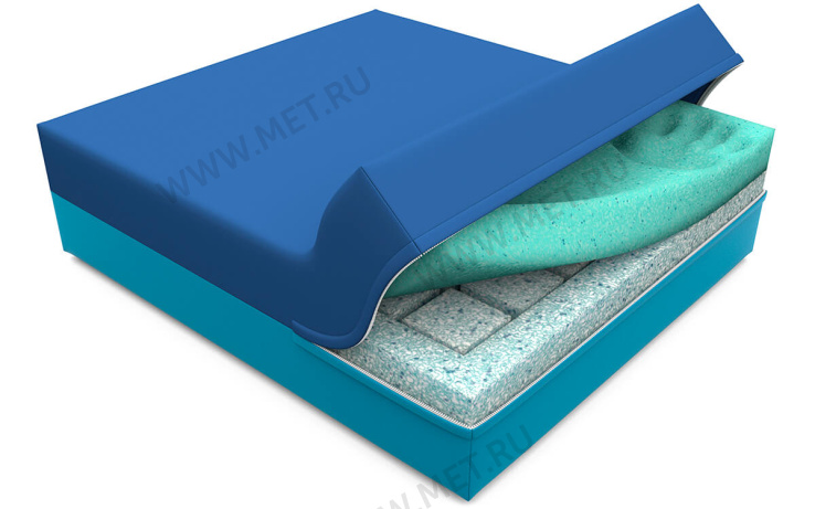 MET FOAM Противопролежневая подушка из штробированного ПВВ с верхним слоем из вискоэластичной пены от производителя