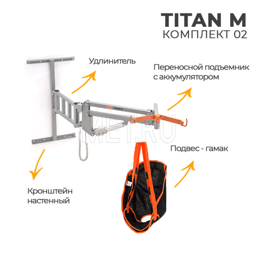 MET TITAN M КОМПЛЕКТ 02 Подъемник для инвалидов настенный 